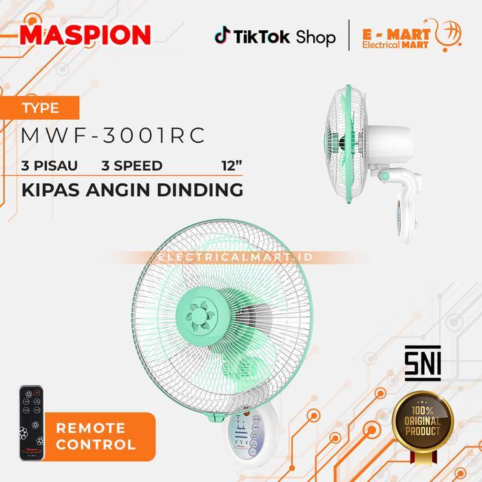 PROMO Maspion Kipas Angin Dinding MWF-3001 RC Plus Remot