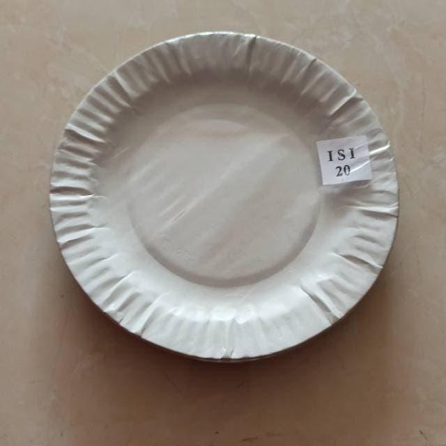 piring kertas besar putih