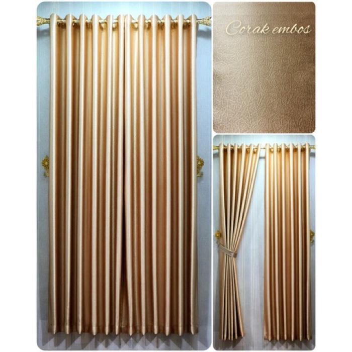 kbr Gorden Blackout Glossy Polos Embos Premium Smokring Tebal Abu Tua