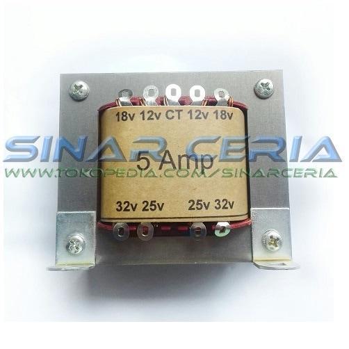 Trafo Tronic 5A seri 22 CT-32V Trafo Tronic Transformer Power Supply 5 Amper Extra : CT, 12V, 18V /