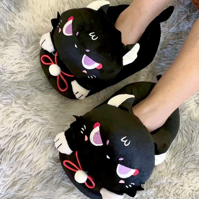Genshin Impact Plush Slippers Scaramouche Xiao Barbatos Anime Cosplay Clothing Accessory Soft