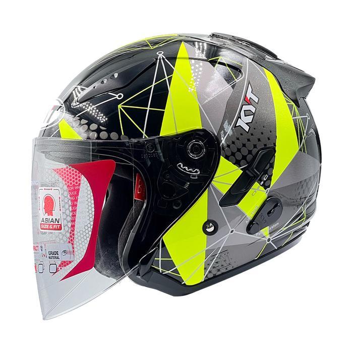 HELM KYT GALAXY FLAT R MATRIX - BLACK/YELLOW FLUO