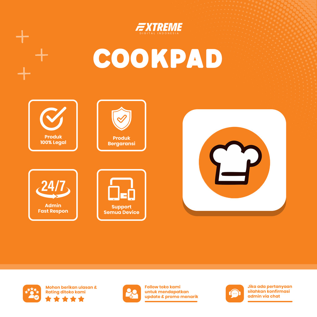 Cookpad Premium 1 Bulan | Resep Eksklusif | No Iklan