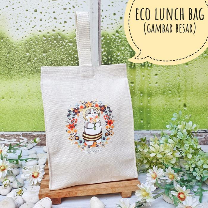 Mofusand Eco Lunch Bag Tas Bekal Kain Kanvas Canvas Kotak Makan Makanan Aesthetic Estetik Korea