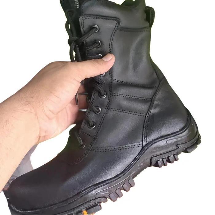 sepatu pdl satpam kulit resleting size jumbo