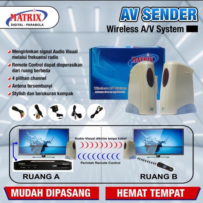 av sender pengirim sinyal audio video wireless matrix