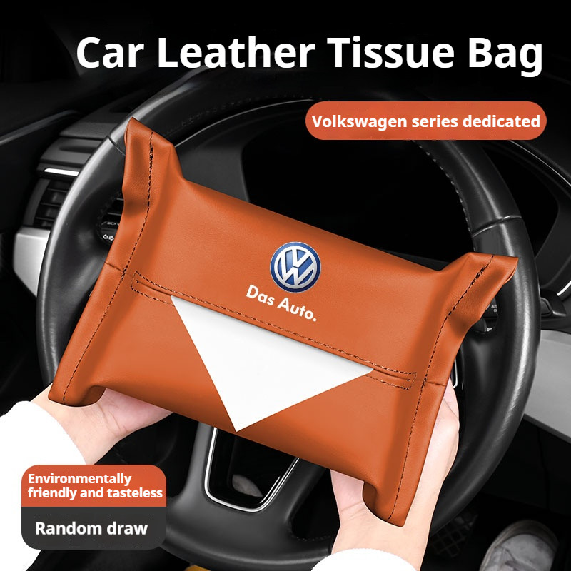Car leather tissue bag car mounted paper box For VW Volkswagen Polo Octavia Tiguan Passat Golf