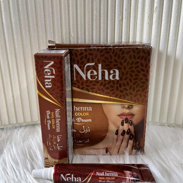 Neha Henna Nail Kuku Maroon Merah Hitam Coklat Cherry Bpom Pewarna Kuku Cantik Dan Tahan Lama