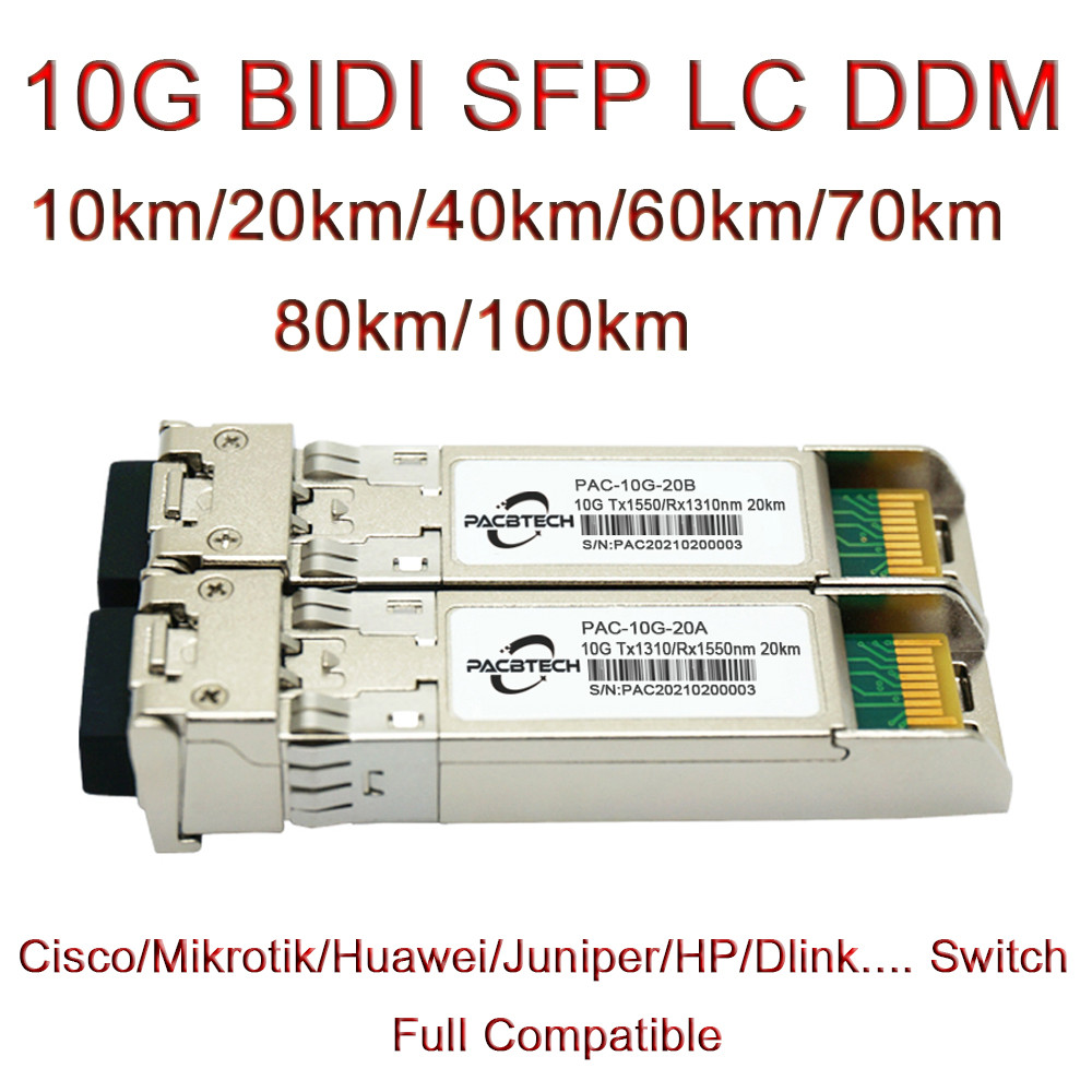 10G SFP+ Fiber Module Transceiver BIDI 3km,10KM,20km,40km,60km,70KM,80KM,100KM LC  WDM 1270/R1330nm 