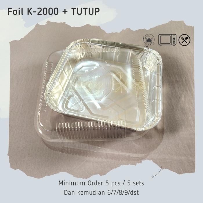 Aluminium Foil Loyang/Tray Kotak 2000 ml Loyang Panggang Ayam Kodok