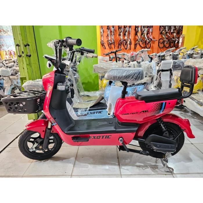 SEPEDA LISTRIK EXOTIC TIPE COOLTECH AK motor listrik murah - pink - Merah
