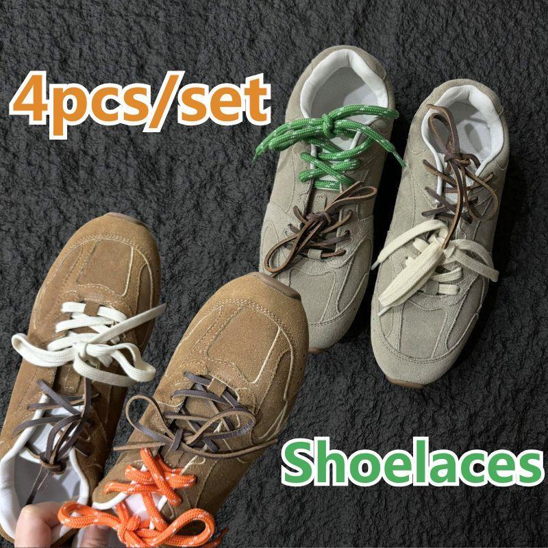 HOT 4pcs 100cm Combination Shoelaces Vintage DE Training Round Flat Shoelaces For Miu Series Sports