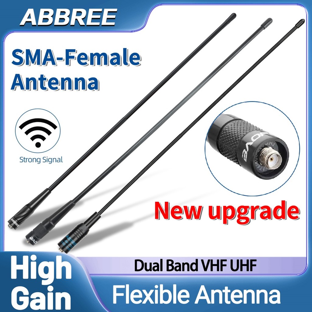 Abbree Walkie Talkie Antenna Ar-771 Dual Band Sma-Female High Gain Antenna For Baofeng -5R 21 Pro V2