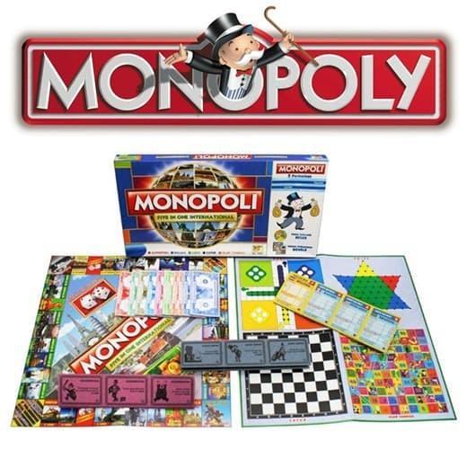 Mainan Anak Game Board Monopoli Monopoly 5 In 1
