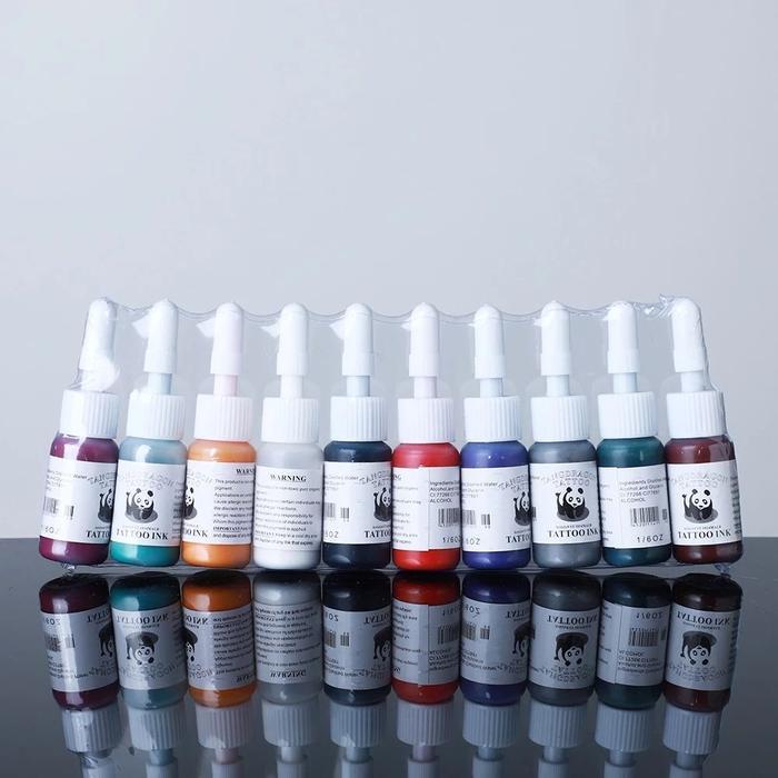 10pcs Tinta Tato Full Set Set Tinta Tato Ink Tatto Ink Tattoo Warna-Warna Halus Tatto Ink Tattoo Ink