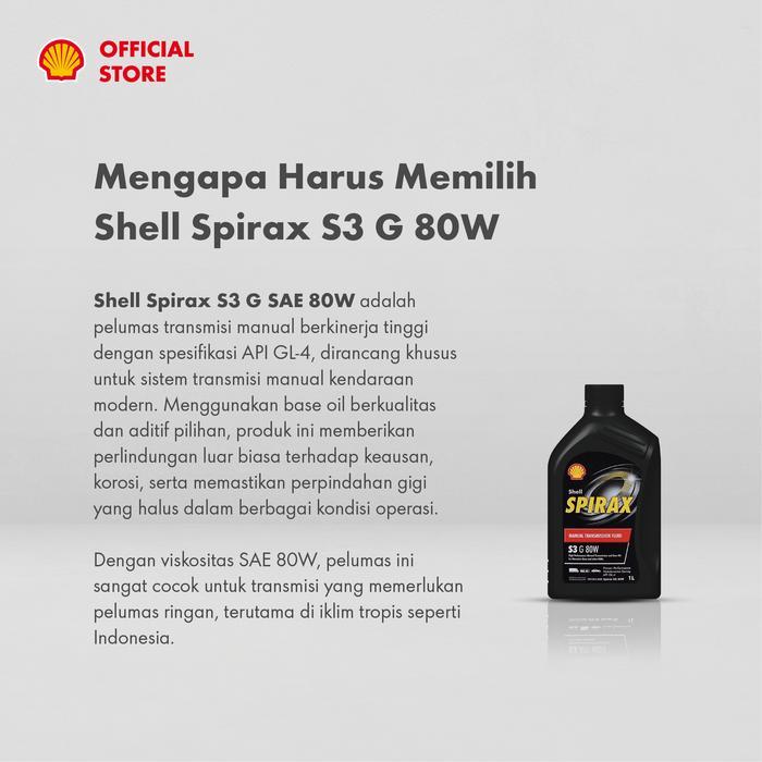 Shell Spirax S3 G 80W (1L) Oli Transmisi Populer