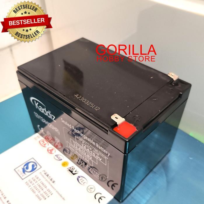 Aki Kering 12V 12Ah Kaddiz Mobil Aki Anak Sepeda Listrik Surya Panel Terjamin