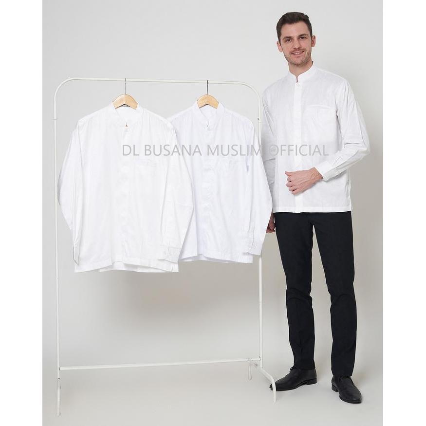 NEW KOKO Warna PUTIH, DL Busana Muslim,Baju Koko DL, Kemeja Koko Pria DL, Baju Muslim Pria, Baju