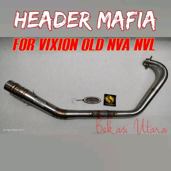 Header Leher Knalpot Racing Mafia Vixion Lama Nvl Nva Stenlis 50Mm Model Standart Dan Roadrace