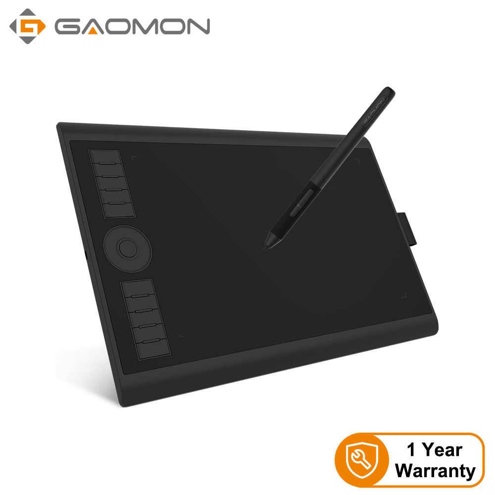 Gaomon M10K Pro 10 X 6.25 Inches Art Digital Graphic Tablet For Drawing Supports Tilt & Radial