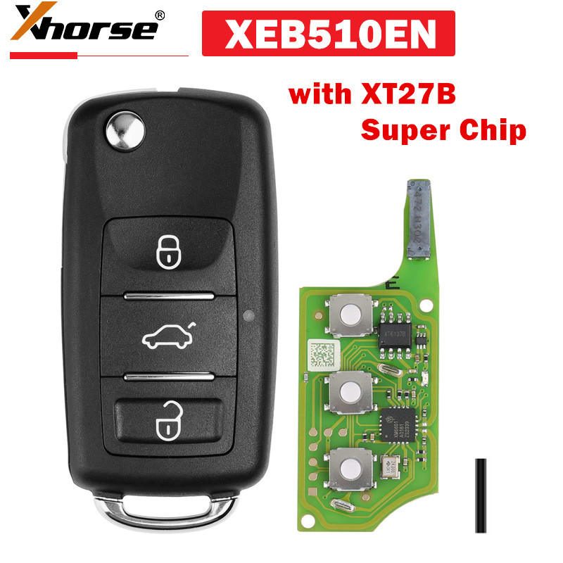 2Pcs Xhorse Xeb510En B5 Super Remote Key 3 Buttons With Xt27B Super Chip For B5 Type For Vvdi2, Vvdi