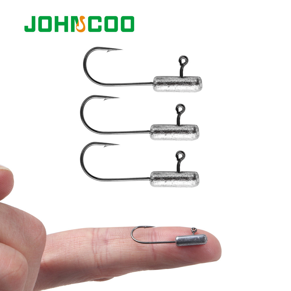 JOHNCOO Mini Jig Head Hook 20pcs Exposed Fishing Hook Barbed Hook Trout Soft Lure Jig Fishing Hook