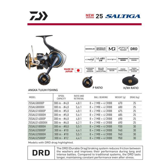 Daiwa Saltiga 2025 8000 10000 14000 18000 20000 25000 Spinning Reel Pancing - #JDM MODEL, 8000-P