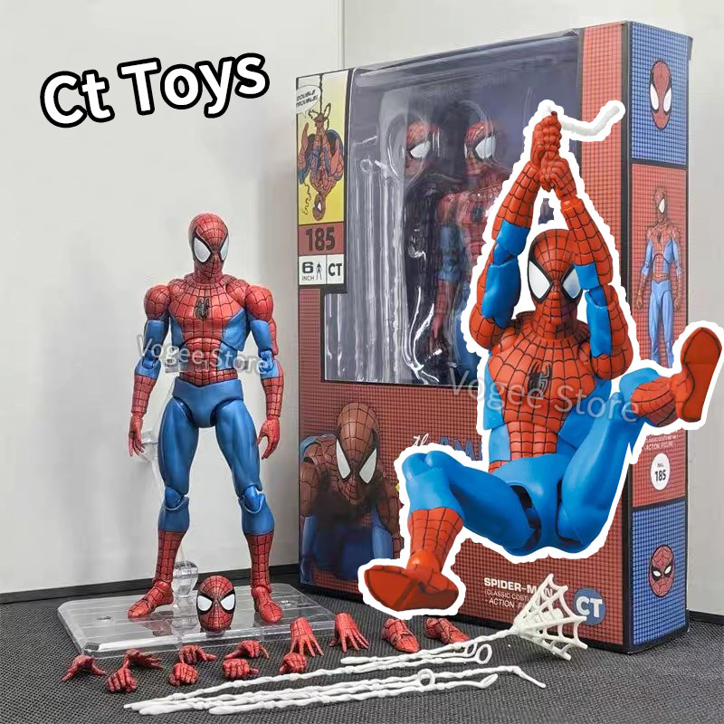 Ct Toys Spiderman Mafex 185 Classic Costume Anime Figure Ver Miles Morales 2099 Spider-man Action