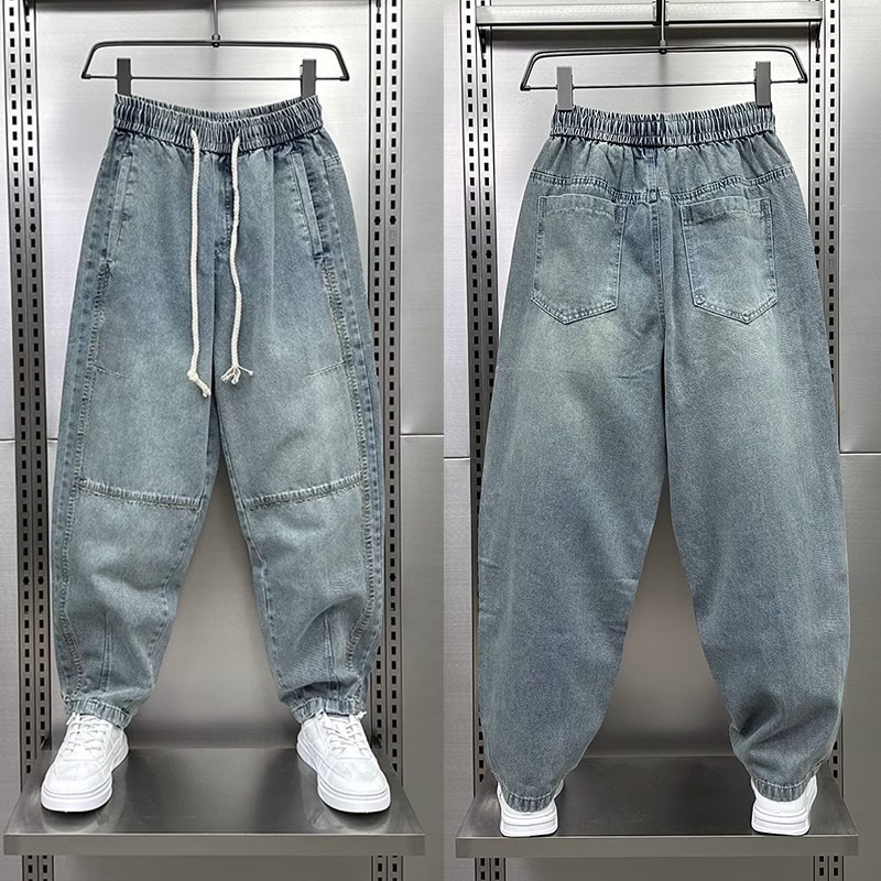 Harem Denim Pants 2025 Ican Jeans Summer Thin Loose Elastic Waist Harem Jeans High Quality Luxury