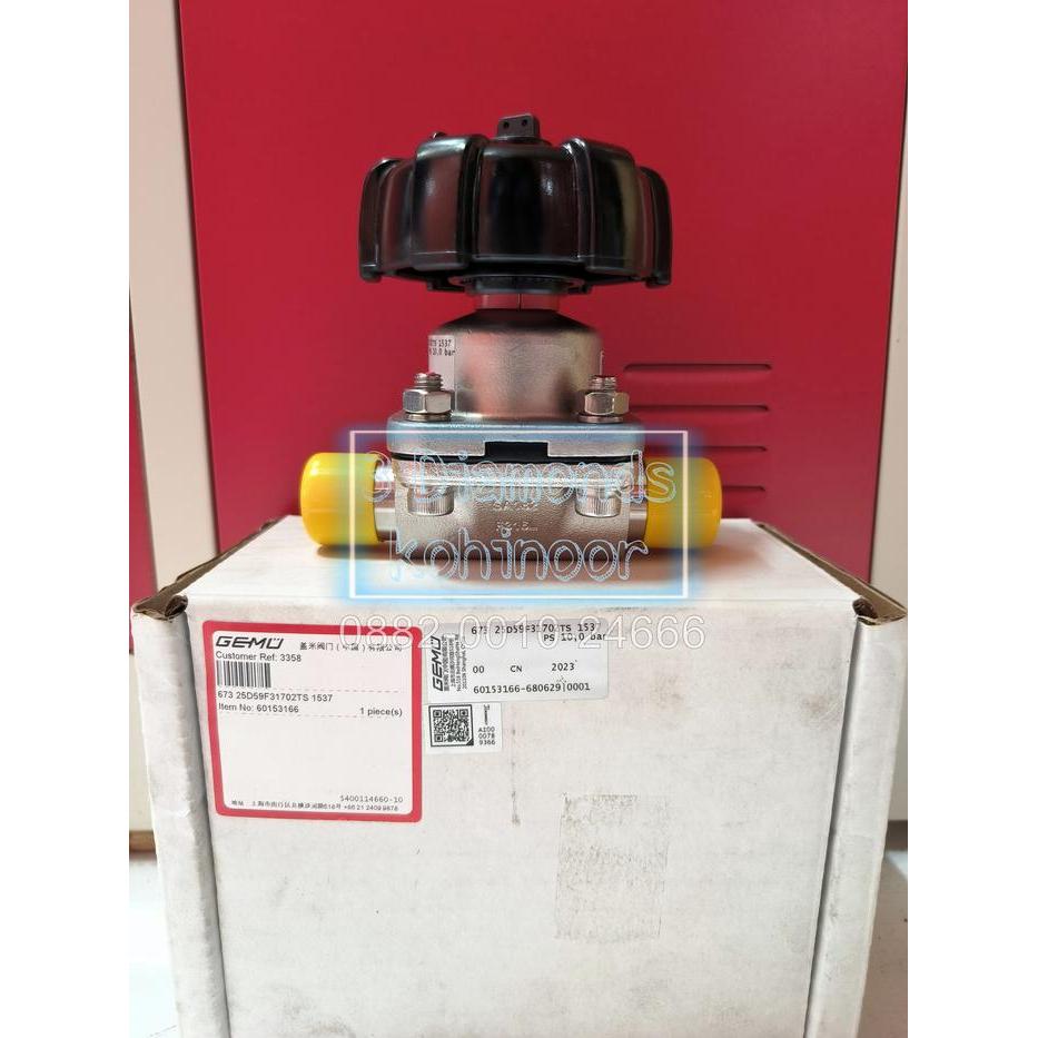 GEMU 673 DIAPHRAGM VALVE 25D59F31702TS 1" SPIGOT ASME BPE (EPDM)