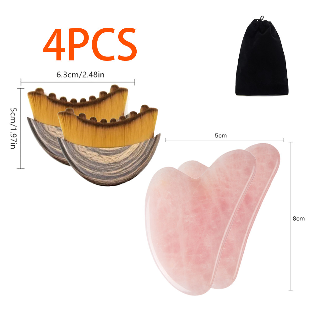 Lymphatic Drainage Face Brush Gua Sha Tool Set Facial Massage Kit Jaw Lifting Relaxation Contour