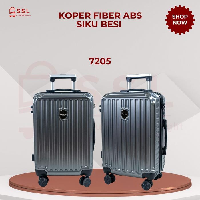 DISKON Koper Fiber ABS Siku Besi 7205 Size 20/24 Policarbonate + Fiber Kunci Ta Kombinasi 3 Angka