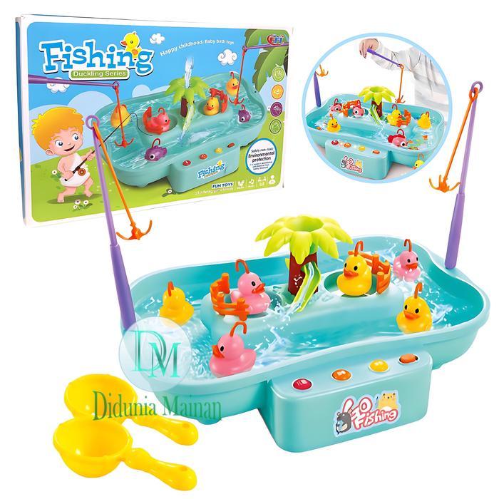 Mainan Pancing Ikan Bebek Edukasi Anak Pancingan Go Fishing Duck Elektrik Set