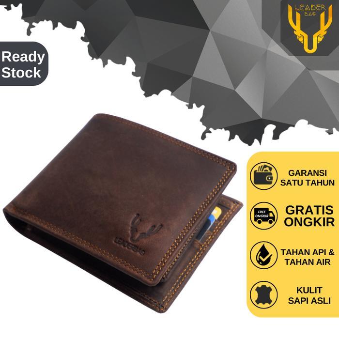 Eiger Bag'S - Dompet Pendek Pria Kulit Sapi Asli Crazy Hourse Leather Leaderbag Lipat Terbaru Warna