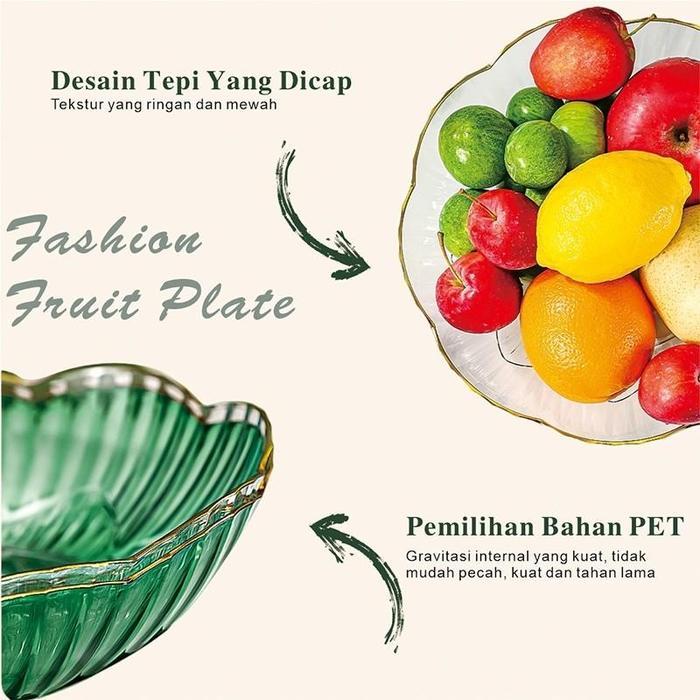 UHOUSE Piring Serbaguna/ Piring Saji/ Piring Buah Transparan/ Piring Makanan Penutup Permen Kristal