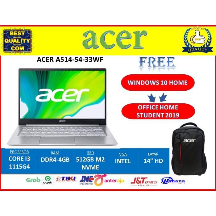 Acer A514-54-33WF Core i3-1115G4/4GB/512GB/14"/WIN+OHS