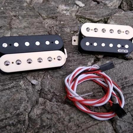 Pickup Gitar EMG RA RETRO ACTIVE SUPER 77 Zebra Cover Humbucker Set - IM