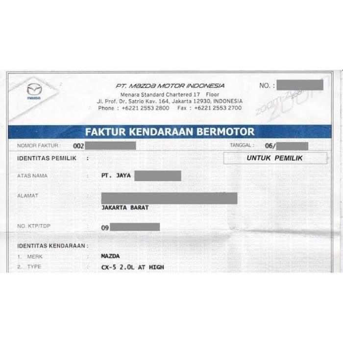 Promo -' Faktur Kendaraan Motor Dan Mobil Ori