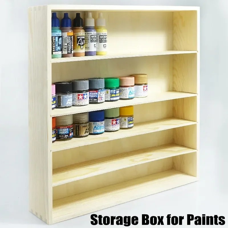 Border Model BD0008 Storage Rack for Tamiya Paints Wooden Model Tools Storage Box Pigment Shelf for