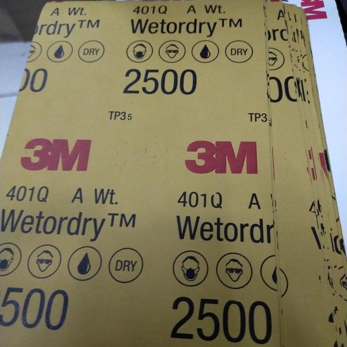 amplas wetordry 3M grite 2500 #2000 #1500# 1200 #1000. harga per lembar per item