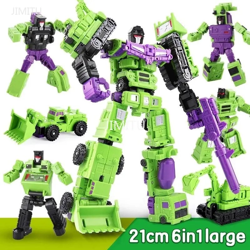 22Cm Transformation Robot Car 6 In 1 Defensor Devastator Toy Abs Plastic Vehicle Robot Toy El Gift
