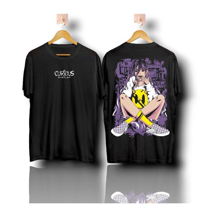 Baju kaos distro motif cewek cute girl / kaos T-shirt gambar cewek / baju kaos sablon depan belakang