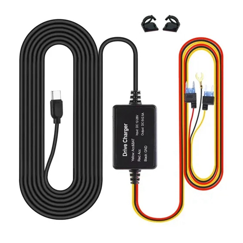 For 70Mai Hardwire Kit Up03 Only Type-C Port For 70Mai A810 X200 Omni M500 24H Parking Monitor Power