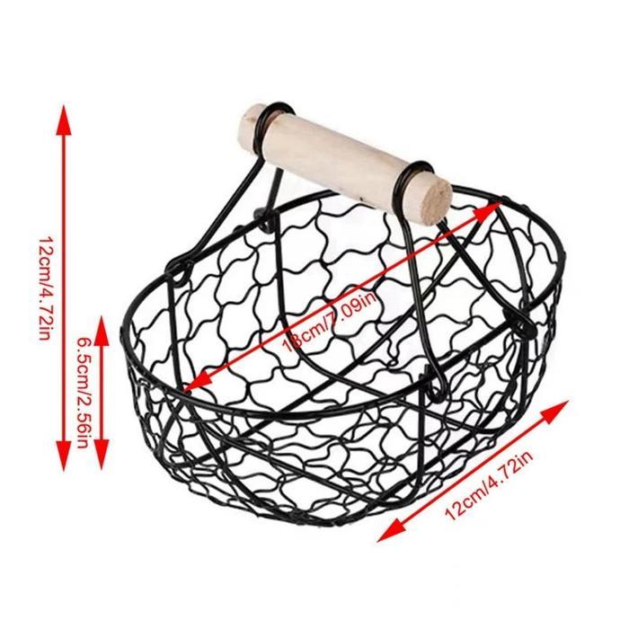 Vixplorn Keranjang Roti Kawat/Keranjang Tempat Telur Keranjang Buah Kecil Rotan Storage Basket with