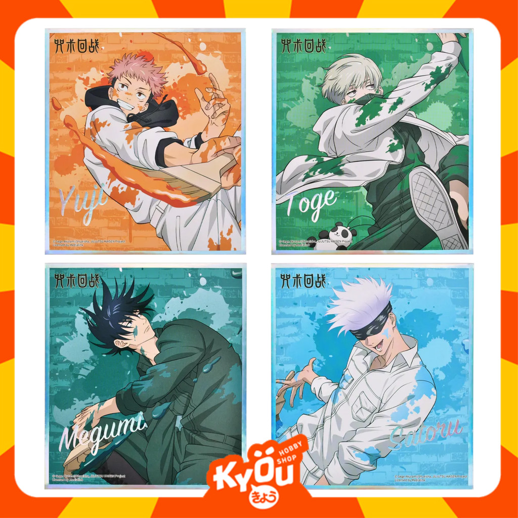 Itadori Yuji - Inumaki Toge - Megumi - Gojo Satoru Graffiti Style Series Laser Shikishi - Jujutsu Ka