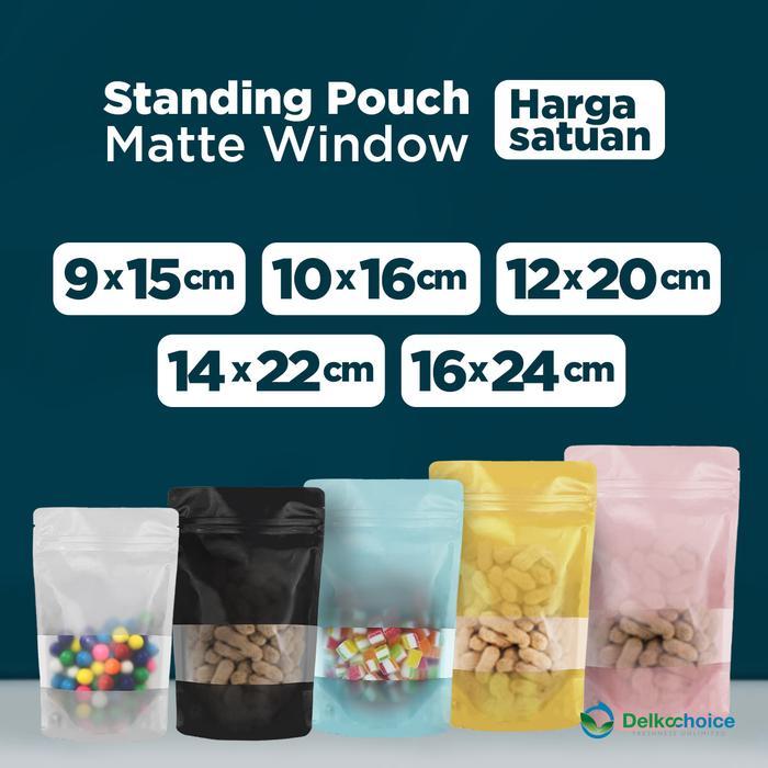 STANDING POUCH ZIPLOCK WINDOW MATTE DOFF PLASTIK KLIP ZIPPER MAKANAN