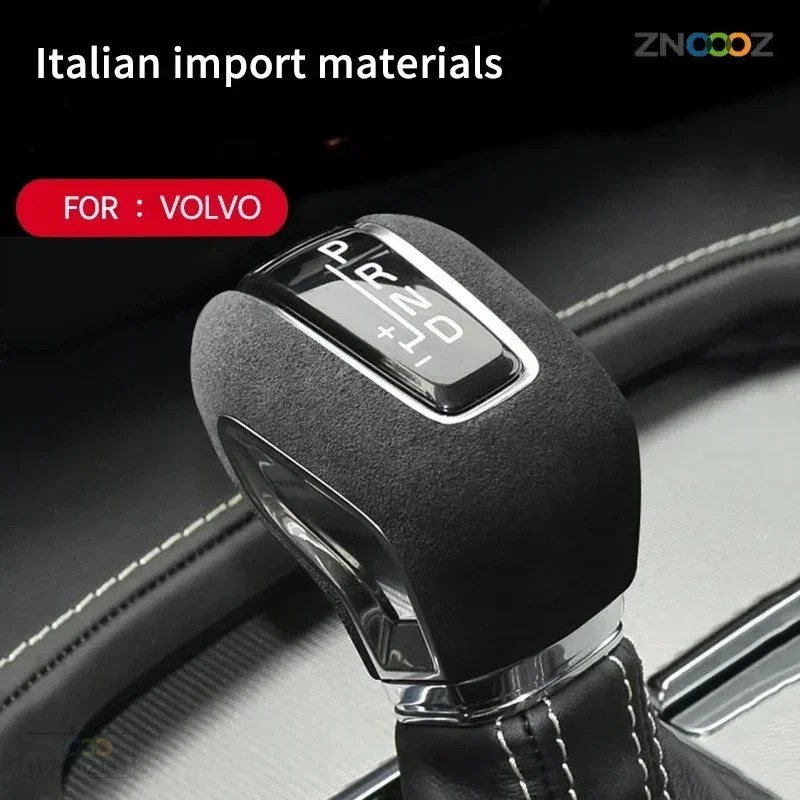 Suede Car Gear Head Shift Collars Cover For Volvo XC60 XC90 S90 V60 V90 S60 2015-IN Gearbox Shifter