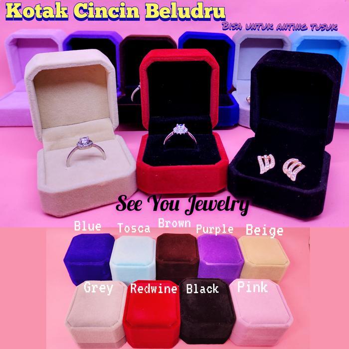 Kotak Cincin / Tempat Cincin / ring box beludru mewah