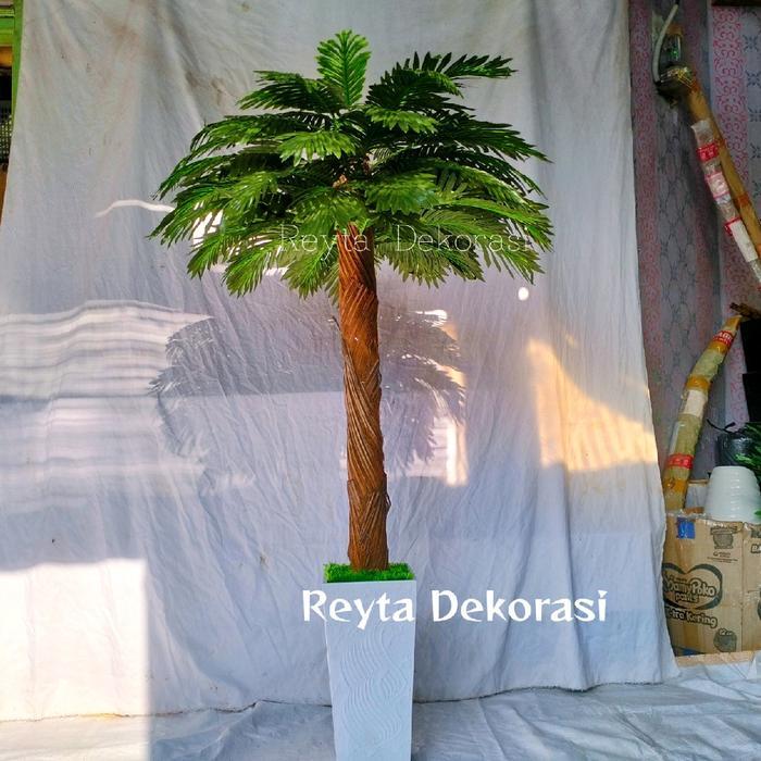 pohon palem palsu tinggi 150cm sudah include pot / pohon kurma dekorasi artificial