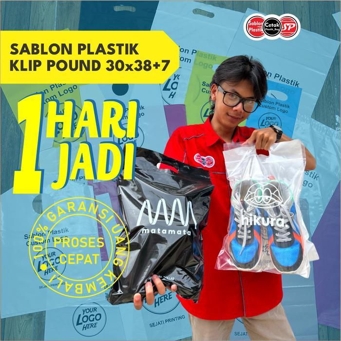 (isi 100 pcs) Sablon Plastik Ziplock Untuk Laudry Sepatu / Shoes Laundry - SEJATIPRINTING